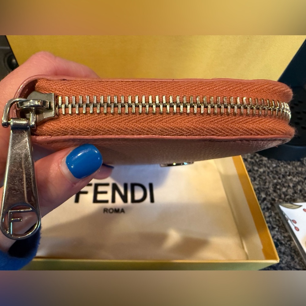 Fendi Pink Leather Zip Around Wallet - Picture 5 of 9